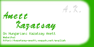 anett kazatsay business card